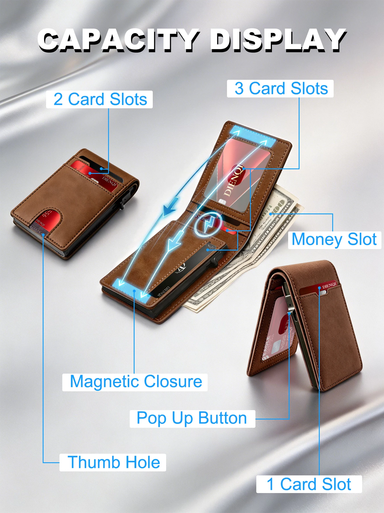Luxury Brand Credit Card Holder Men Wallets Rfid Cardholder Hardcase Wallet for Men Smart Wallet with Id Slot Fathers Day Gifts image 2