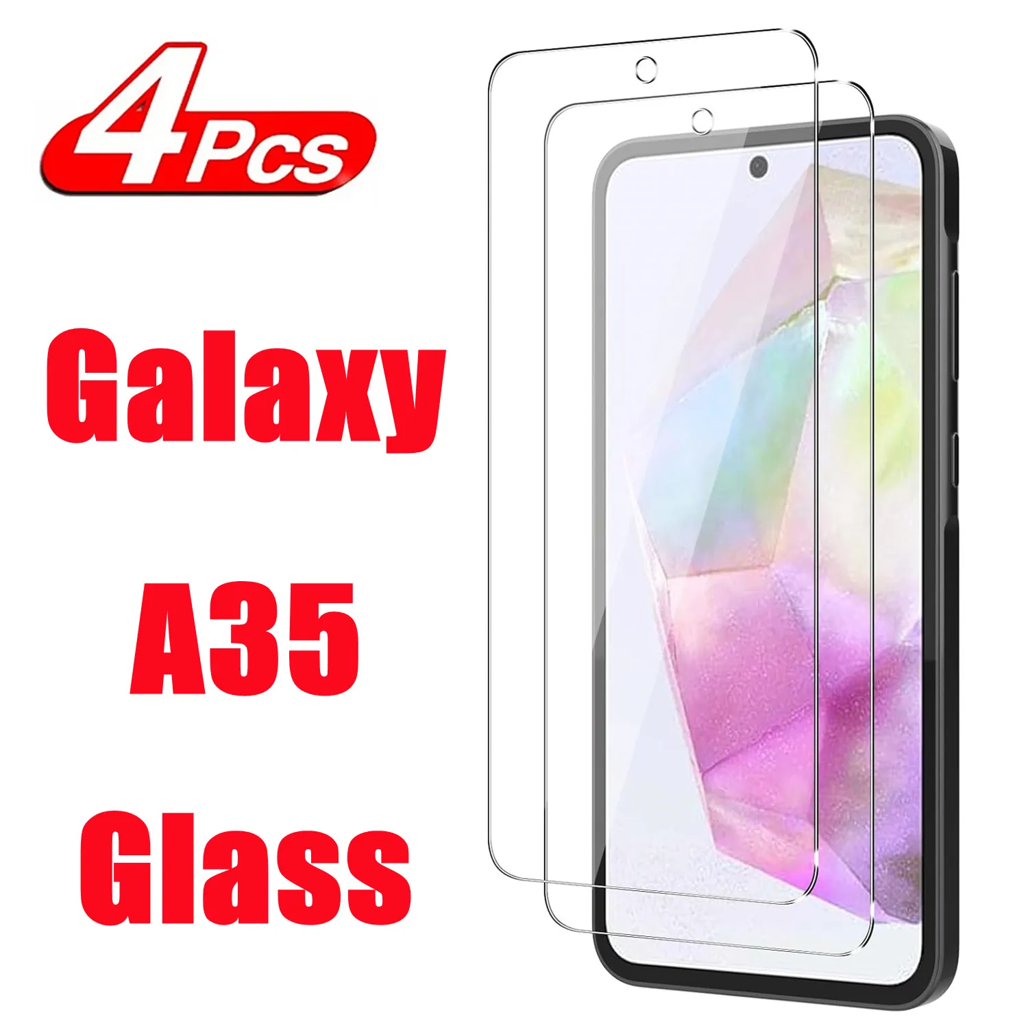 1/4Pcs Shatterproof Tempered Glass For Samsung Galaxy A35 5G Screen Protector Glass Film