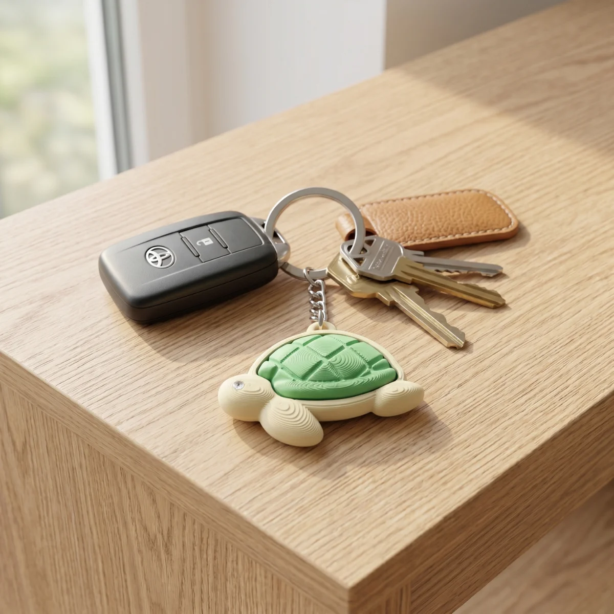 Cute Sea Animal Keychain, Turtle/Octopus/Shell Bag Charm with Sturdy Metal Key Ring