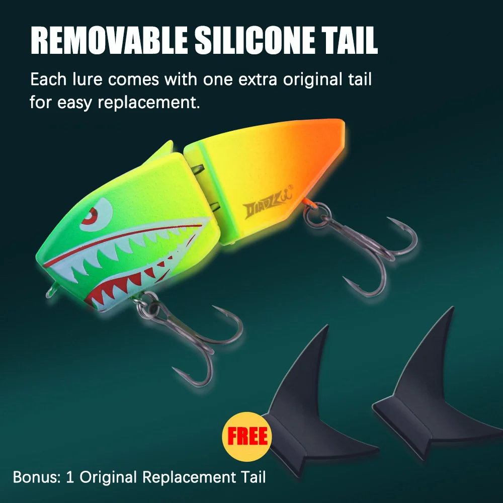 Slow Sinking Swimbait Lure 73mm 10g 2-Jointed Soft Tail Mustad Treble Hook Wobbler Bionic Artificial Bait for Bass Pike Tackle - view 4