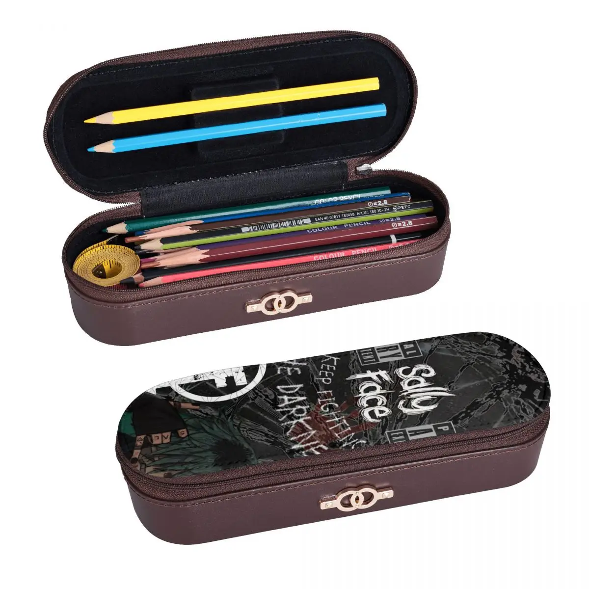 Sally Face Game Anime SF Horror Sal Fisher Leather Pencil Case Pen Holder Storage Stationery Supplies Pen Box