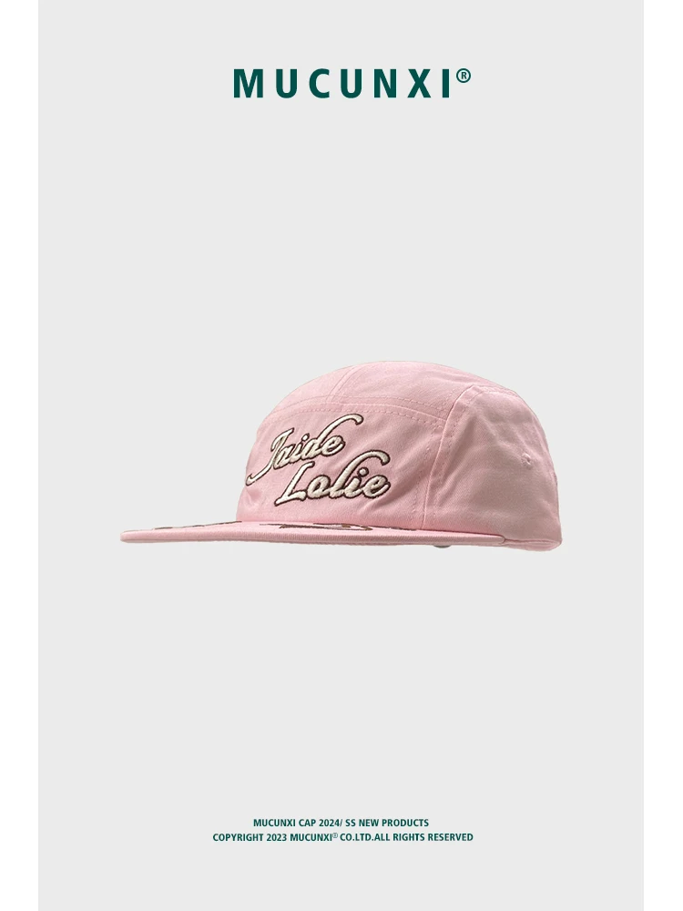 Embroidered Letter Ribbon Bow Baseball Cap Women's Soft Top Sunshade Five-Piece Hat