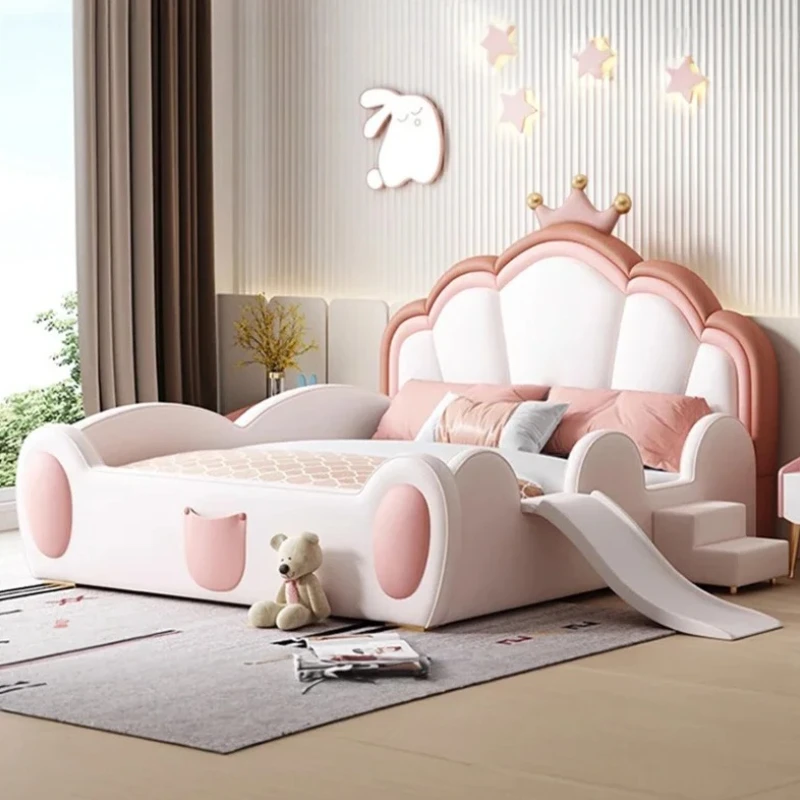 

Kids European Double Bed Modern Wood Drawers Aesthetic Frame Double Bed Girl Nordic Letti Matrimoniali Bedroom Furniture