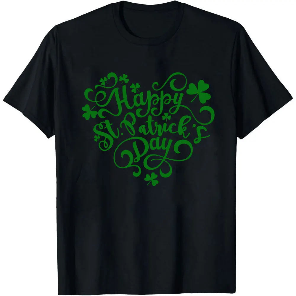 2024 Happy St Patricks Day Shirt Saint Patrick\'s Day Love Heart T-Shirt Summer Tops