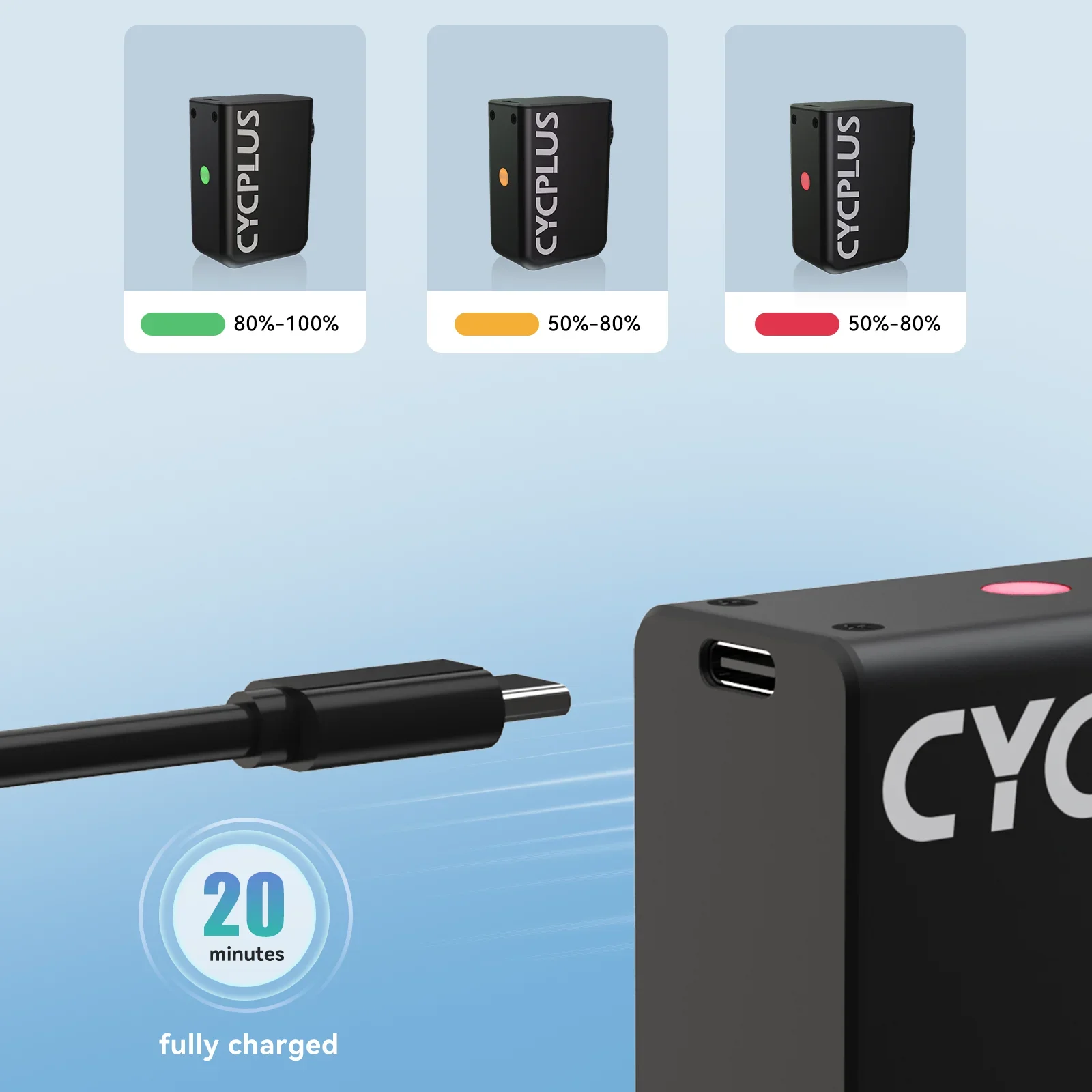 CYCPLUS AS2 Rechargeable Bicycle Pump Mini Portable Electric Air Pump for Bikes