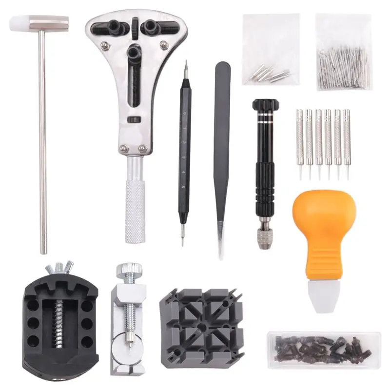 

153 Pcs Watch Repair Kit Professional Spring Bar Tool Set,Watch Battery Replacement Tool Kit,Watch Band Link Pin Tool Set