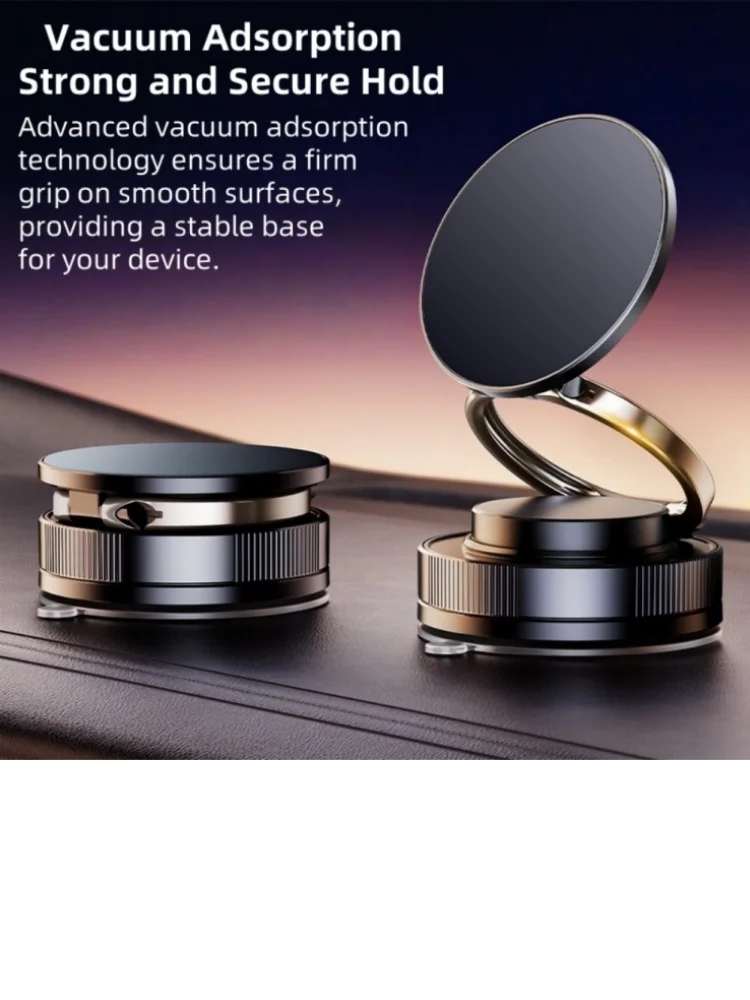 Amélioré 360 ° Support de téléphone magnétique sous vide, support de téléphone magnétique pour voiture, support de téléphone à ventouse mains libres pour voiture/gym/miroir