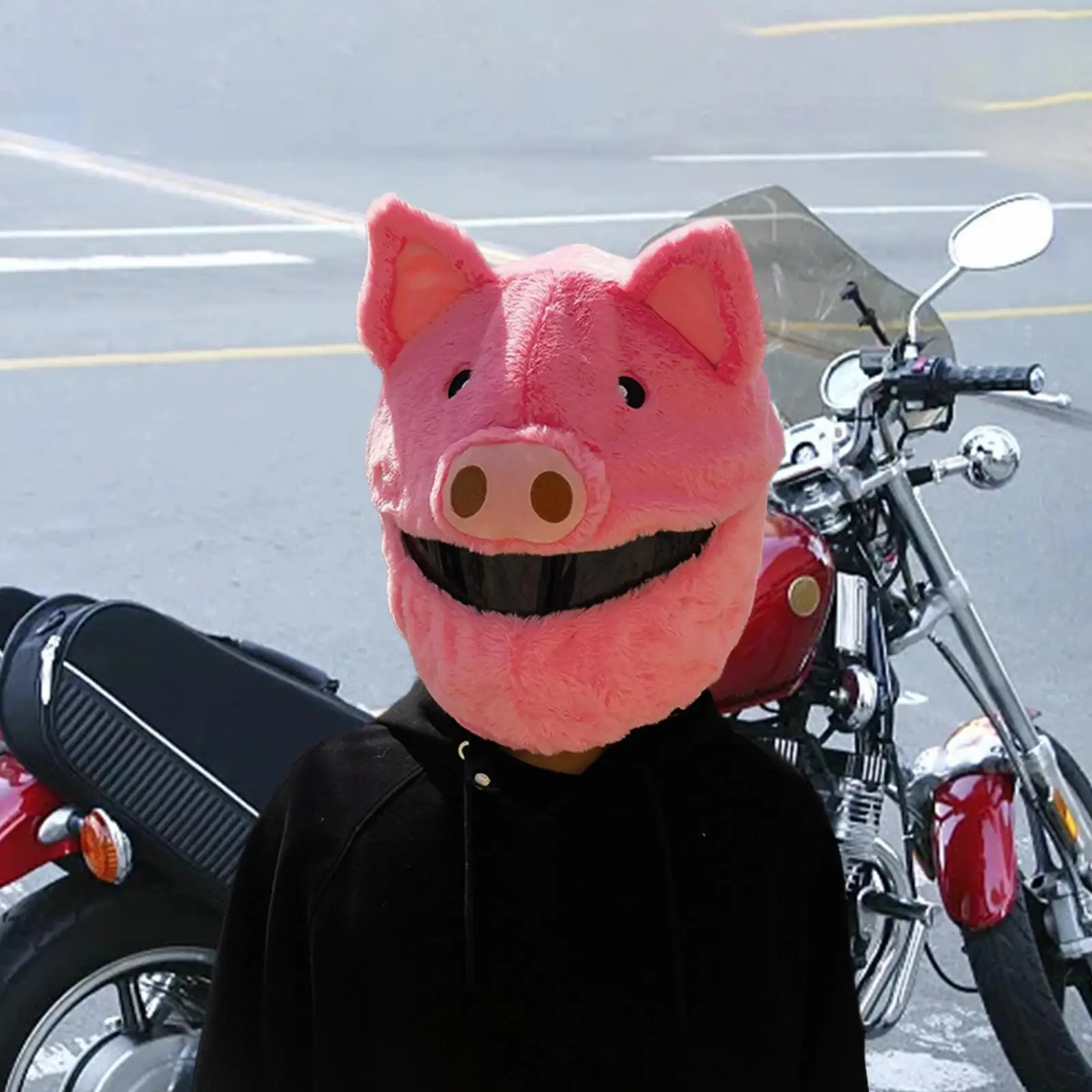 Motorbike Helmet Cover Plush Animal Helmet Covers Warm Fun Riding and Gifts Full