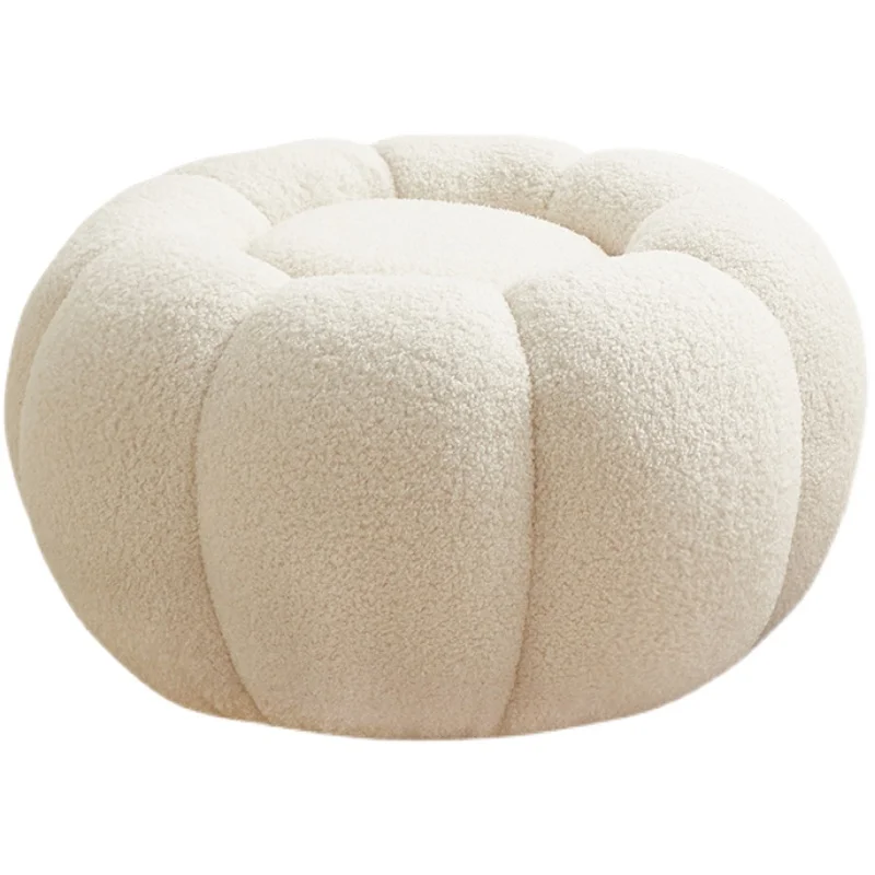 

Pumpkin sofa, low stool, foot stool, sofa stool, lamb velvet bedroom, single person small round stool