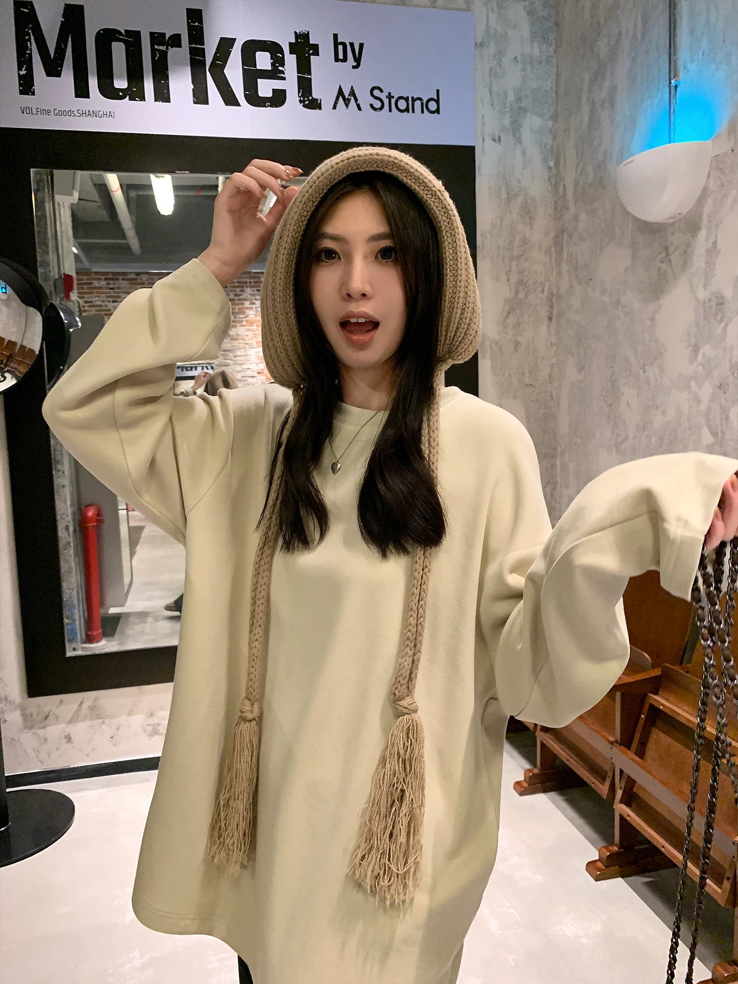 

Теплый базовый слой с 300 г протеинов, имбирный велюр, женская флисовая кофта средней длины, осенне-зимняя, белая, повседневная, свободного кроя