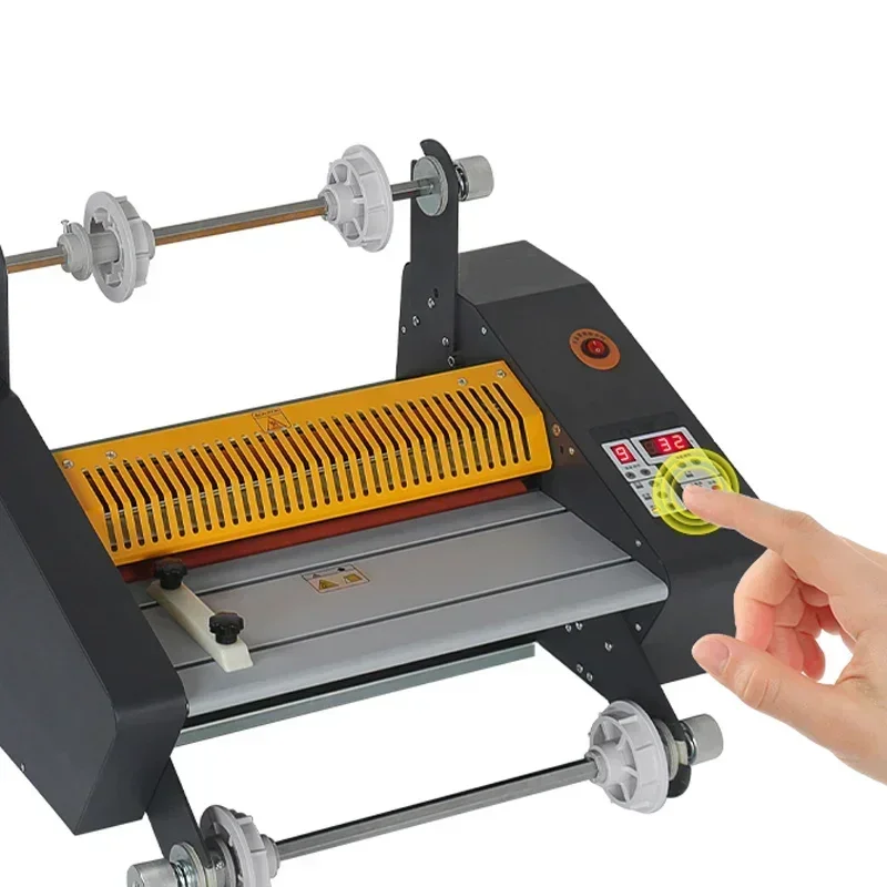 

Небольшой электрический ламинатор со стальным рулоном FM-360, горячий и холодный ламинатор двойного назначения, 3 м/мин, машина для ламинирования бумаги, 650 Вт, высокоскоростное ламинание