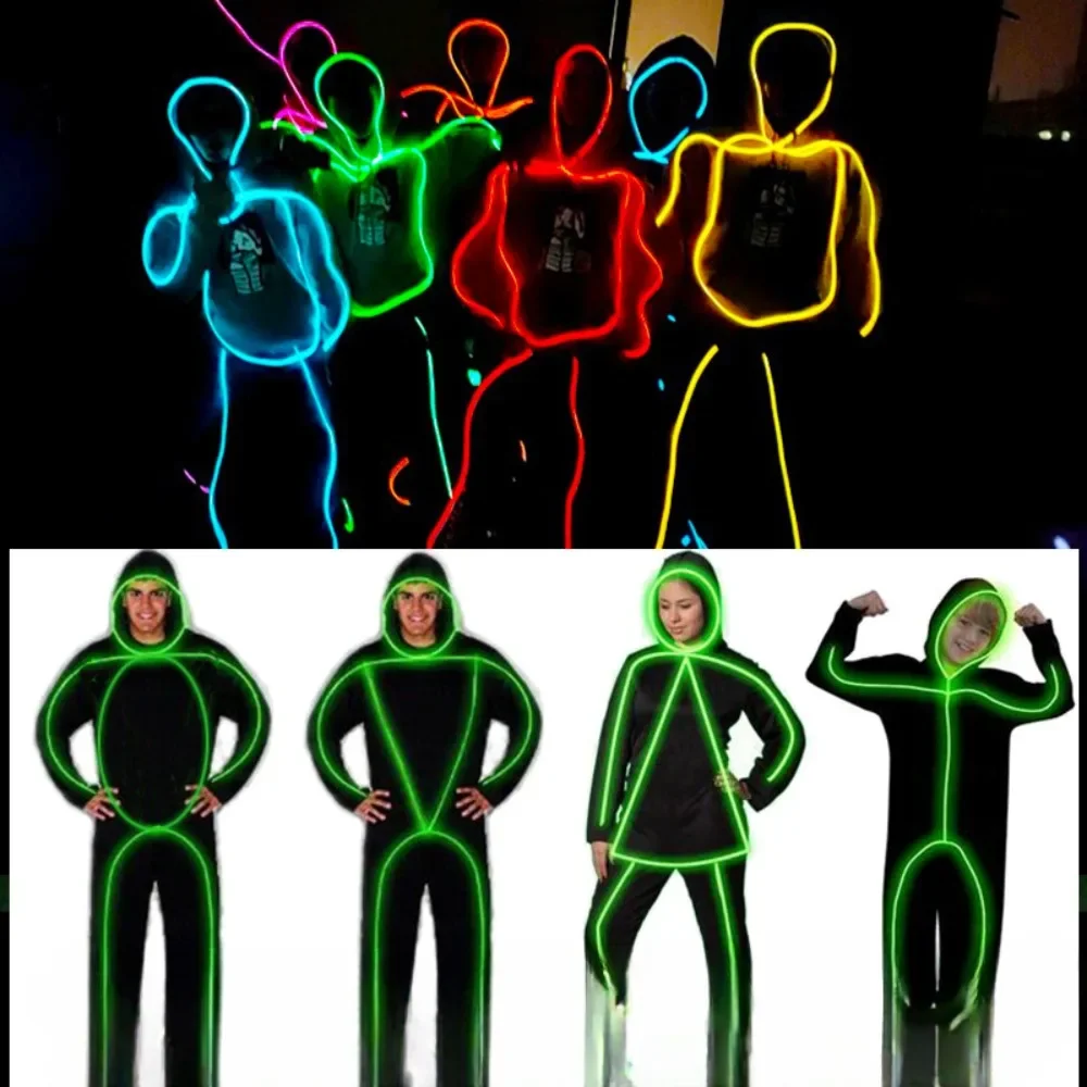 Creative Eye-catching Light Stickman Fluorescent Dance Performance Costume Props Electro-optical Dance Costume Laser Dance