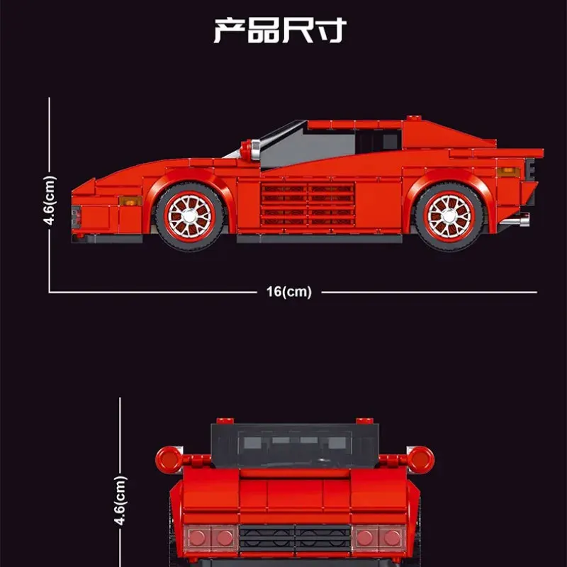 27012S 350 pièces Mini voiture série modèle blocs de construction briques voiture ensemble MOC technique bricolage jouet huit compartiments voiture présentoir ensemble