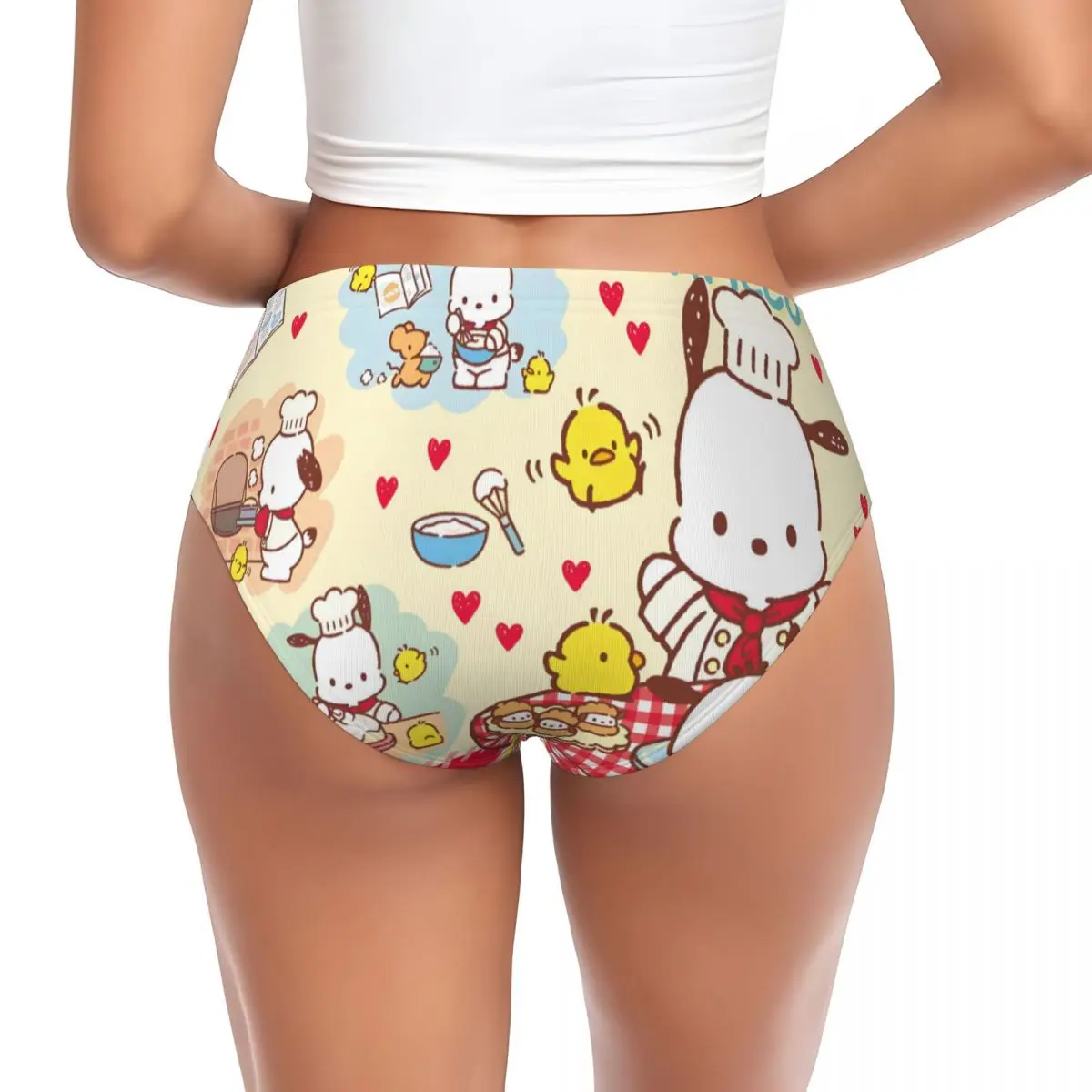 Custom Womens Kawaii Pochacco Dog Panties Underwear Female Soft Classical   Briefs Underpants