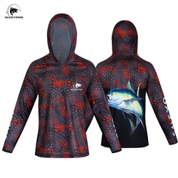 Men Fishing Shirt Jacket Ice Silk Soft Long Sleeve Sports Clothing Sun Protection Face Neck Breathable Fishing Hooded Clothes