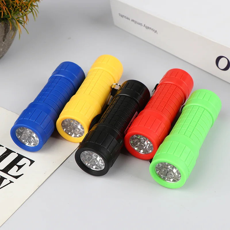 〔YY32〕Mini Portable ABS Multifunctional Mini Strong Light Flashlight 9Leds AAA Battery Flashlight Camping Emergency Flashlight