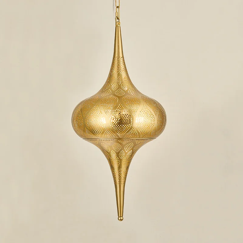 Moroccan Style Traditional Design Hollow Muslin Pendant Light Chandelier for Living Room Restaurant Decoration