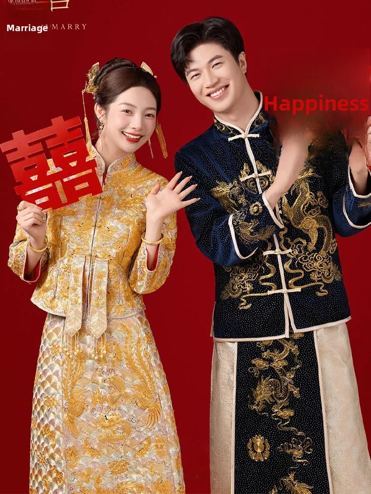 

Шикарное китайское свадебное платье с тяжелой вышивкой, новинка 2025 года, свадебное платье XiuHai для невест, весна-лето, модная коллекция