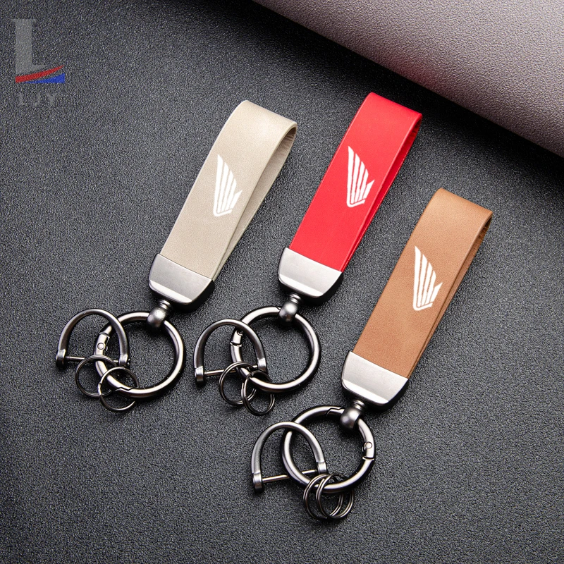 Fantastic Skin feel leather metal keychain For HONDA cbf cbr Hornet NAVI GOLDWING XADV  Motorcycle accessories