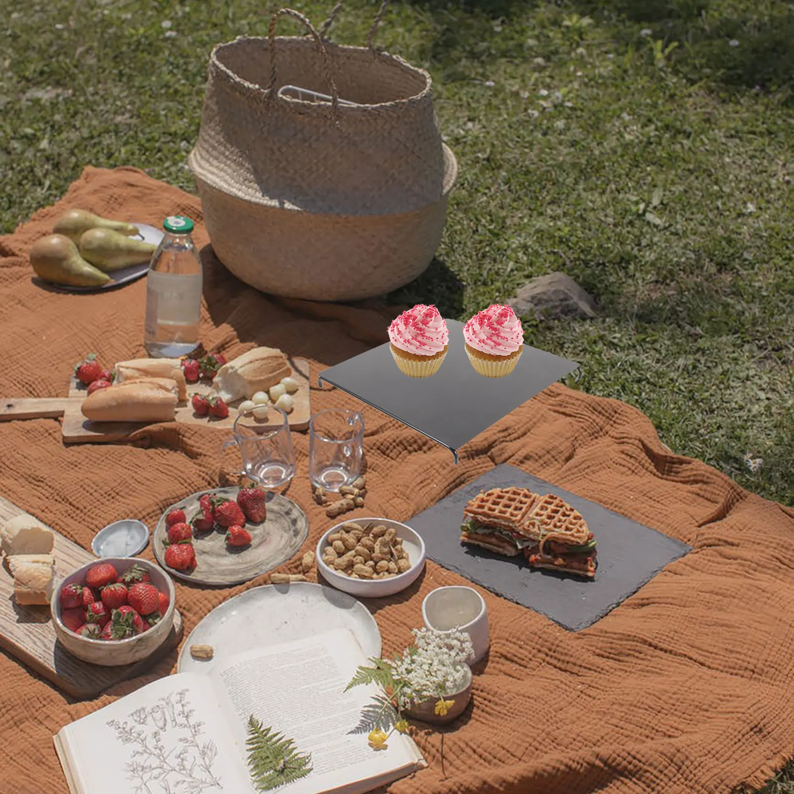 

Foldable Camping Table Top Portable Flat Steel Picnic Backpacking Equipment Outdoor Furniture Cooking Hiking Fishing