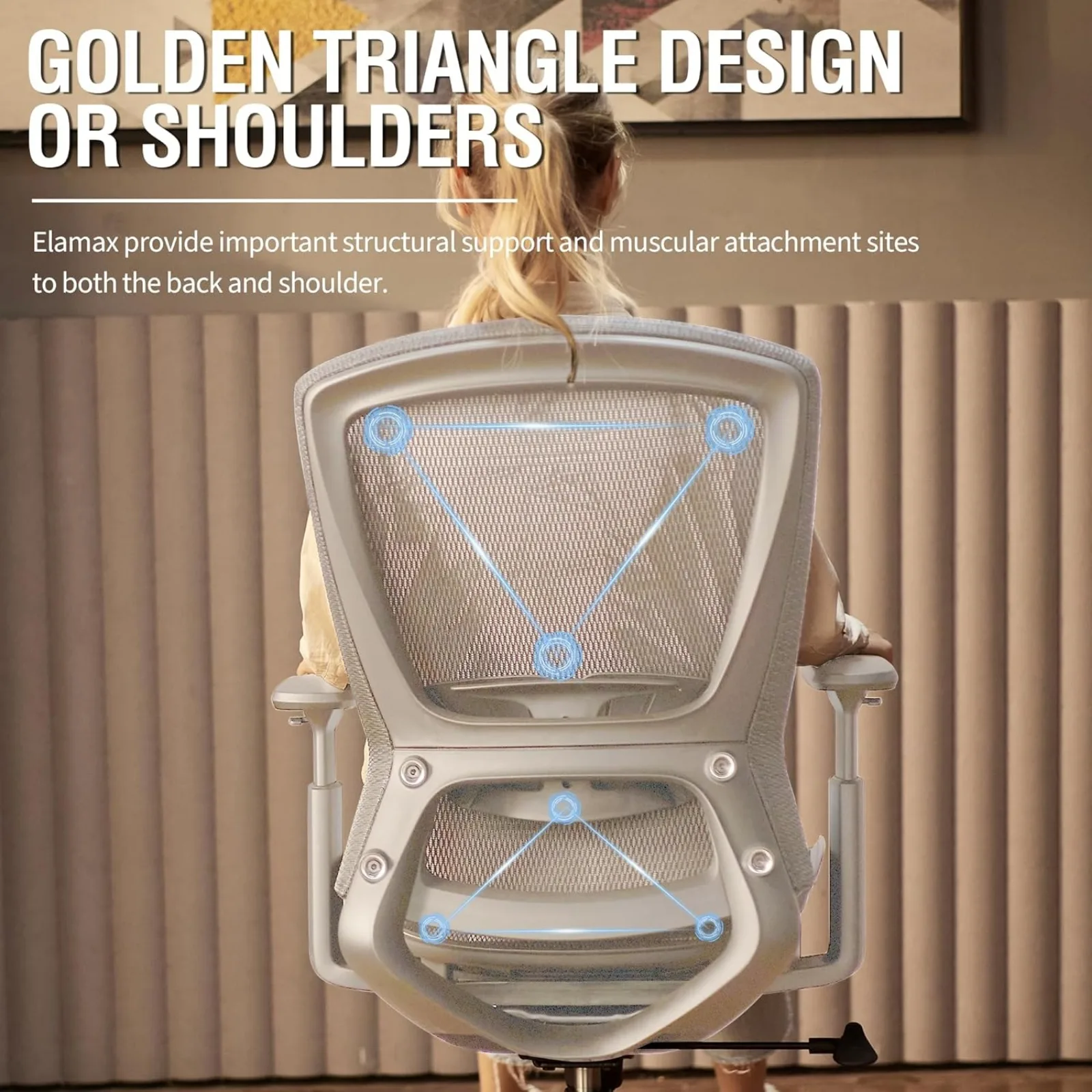 US Mesh Office Chair,Ergonomic Computer Desk Chair,Sturdy Task Chair- Adjustable Lumbar Support & Armrests,Tilt Function