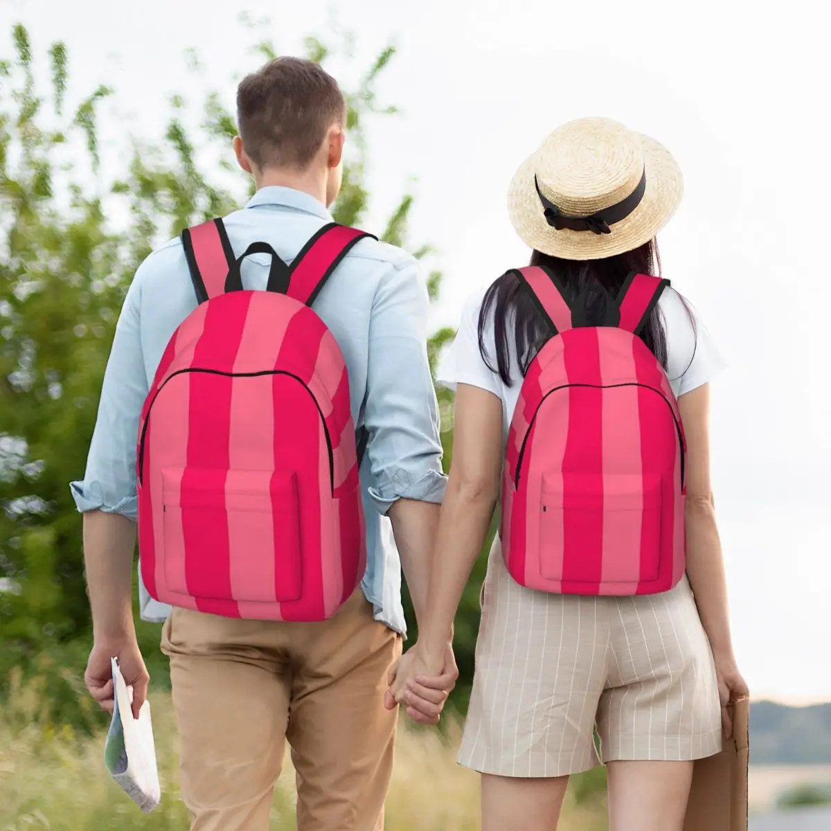 Bold Vivid Vetical Stripped Pattern Student Backpack School Bag Hiking Travel Daypack for Boys Girls Bookbag Shoulder Bags