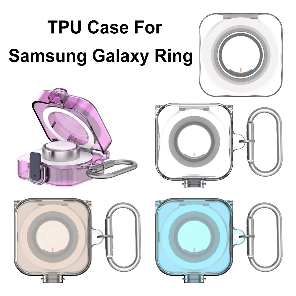 TPU Soft Case for Samsung Galaxy Smart Ring Charger Box Protective Case Transparent Luxury Shockproof Cover Protective Shell