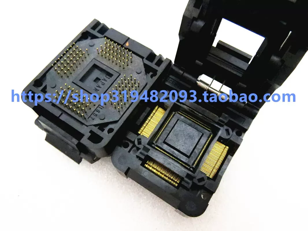 Yamaichi ซ็อกเก็ตสำหรับทดสอบการเผาไหม้ IC51-1284-1788 QFP128เบ้าการเขียนโปรแกรมแบบมีฝาพับ