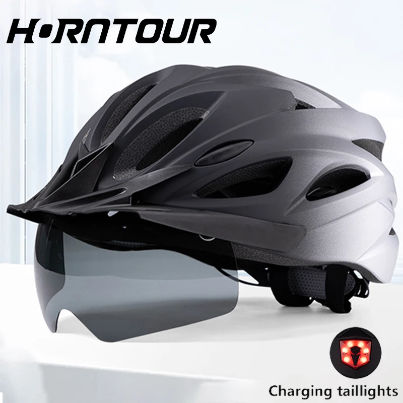 

Adult Cycling Helmets Road Mtb Mountain Bike Bicycle Helmet Removable Magnetic Windproof Sunglasses Bicycle Helmets with Light