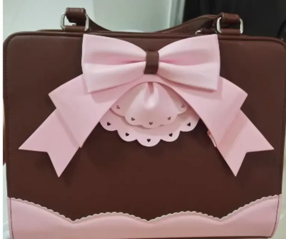 Lolita Bag Japanese Sweet Bow Underarm Bags for Women Elegant Chic JK Uniform Totes Girls Kawaii Cute Handbag PU Сумка Bolsa