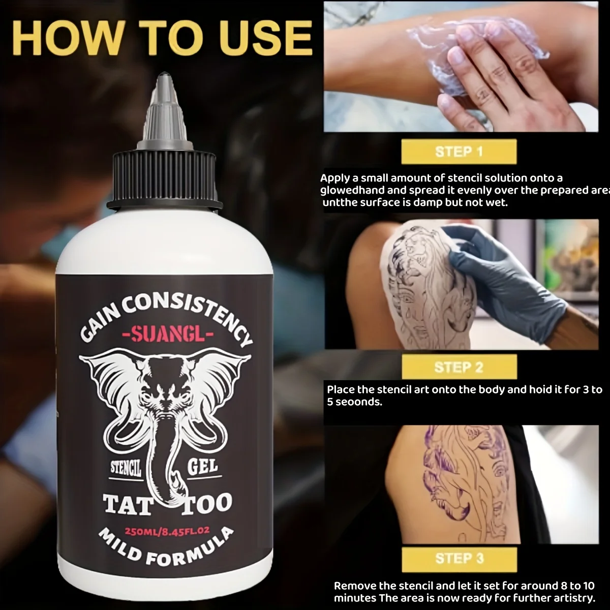 

SUANGL 250 мл/8,45 унций гель для переноса татуировок, помощник для татуировки, гель для переноса дизайна татуировки