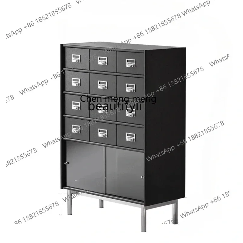 

Retro light luxury furniture magazine porch chest cabinet bedroom living room drawer locker simple Chinese medicine cabinet