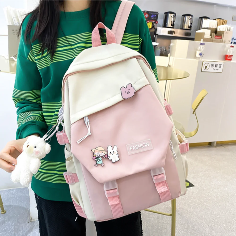 Tragbare adrette Arbeits kleidung Stil Rucksack Harajuku Stil Nylon Schult asche japanischen Stil lässig Umhängetasche Mädchen