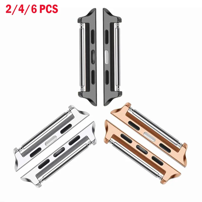 2/4/6pcs Connector For Apple Watch band Series 10 9 8 7 6 5 4 3 SE 44/40mm 42mm 41mm 46mm 45mm Metal Adapter iwatch Ultra2 49mm