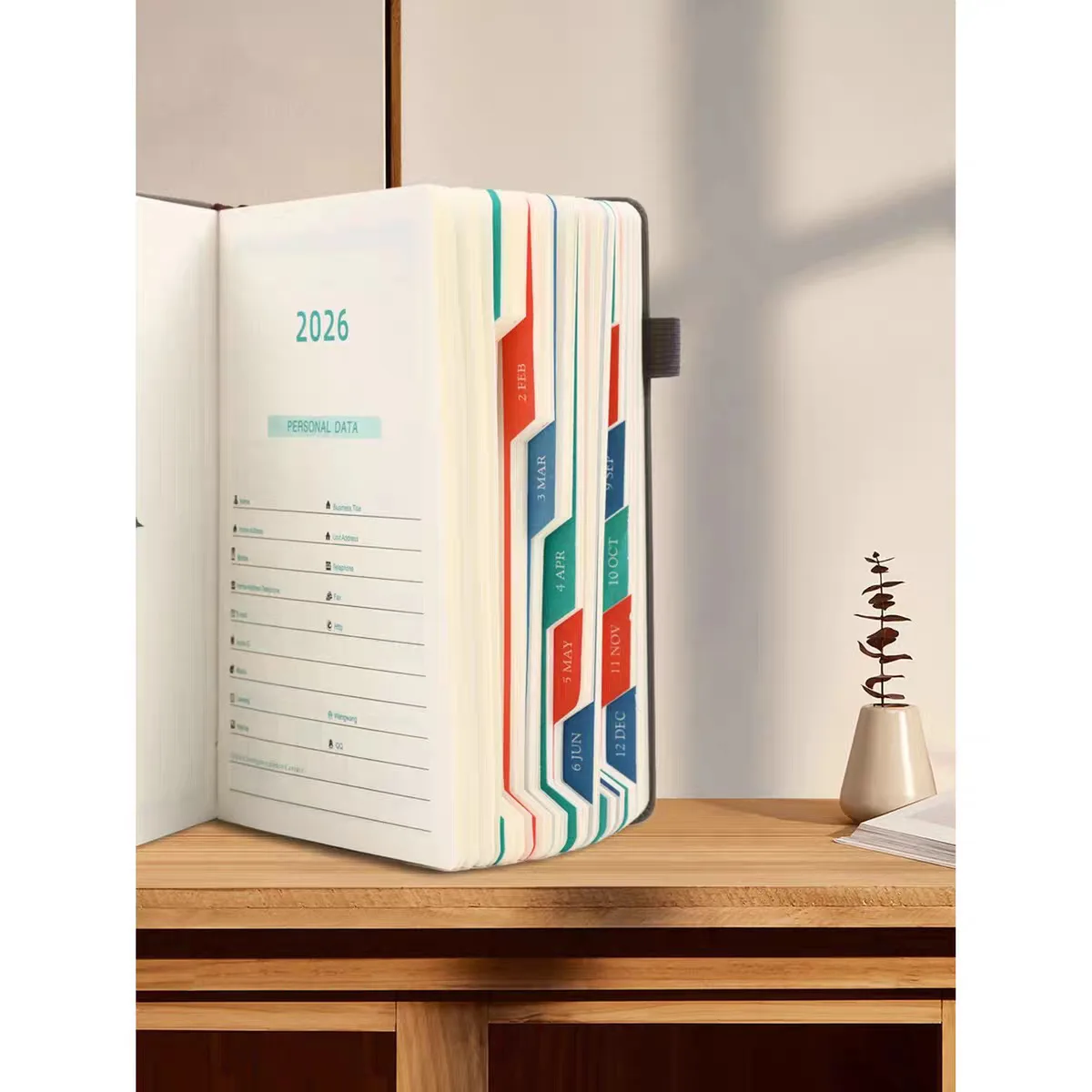 مخطط بغلاف مقوى A5 2026 مخطط جدول الانضباط الذاتي - 400 صفحة، تخطيط شهري وأسبوعي، دفتر مخطط