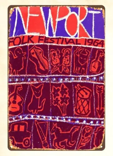 1964 Newport Folk Festival Concert metal tin sign hanging trendy home decor sign