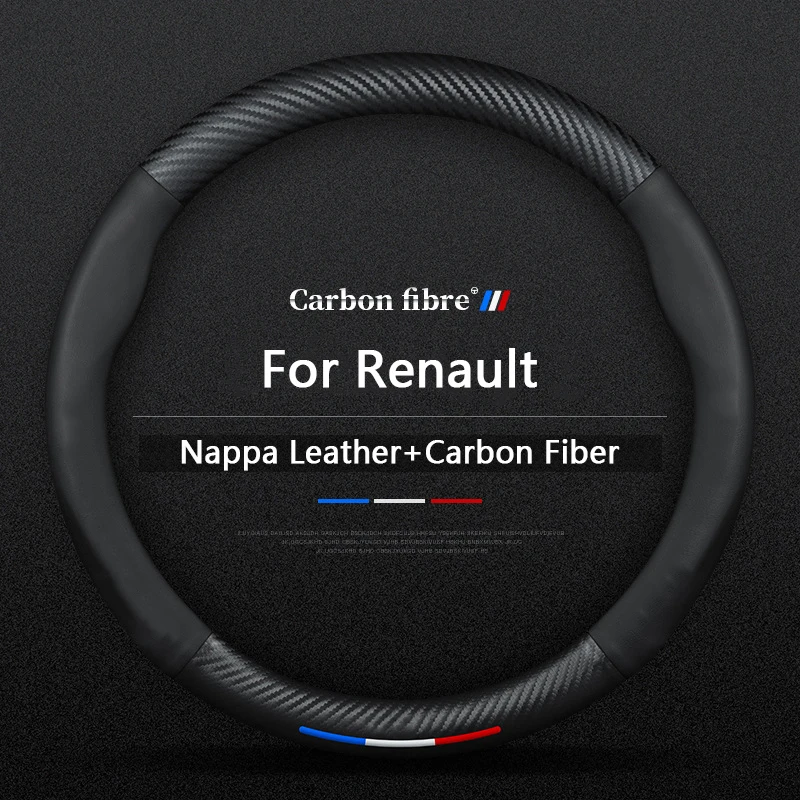 

Car Carbon Fiber Steering Wheel Cover For Renault Scenic Clio Laguna 2 3 4 5 KangooFluence Megane Trafic Talisman Twingo Kaptur