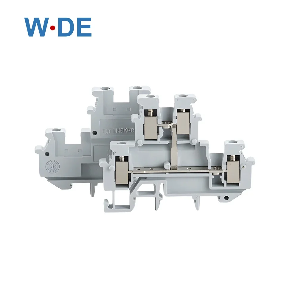 5Pcs MBKKB-2.5-PV Din Rail Terminal Block Connector Double Layer Screw Connection Contact Electrical Wire Conductor MBKKB2.5-PV