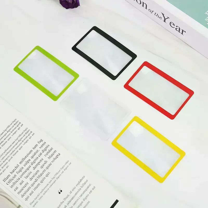 2Pcs Portable Card-Sized Magnifiers,Slim Pocket Magnifying Glass For Reading,Hobbies & Close-Up Work,Lightweight & Easy To Carry