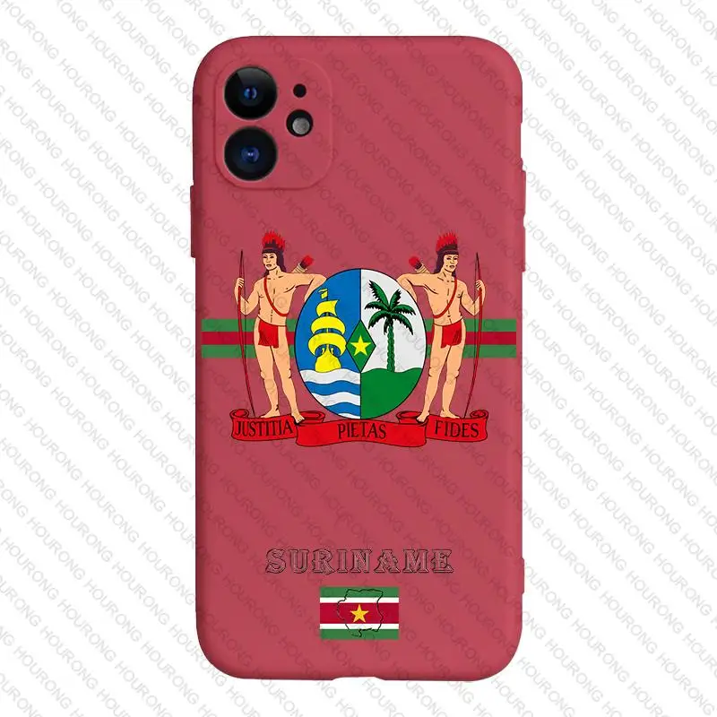 Suriname Coat of Arms Cover Case for iPhone 16 15 14 Pro Max 13 12 11 Mini X XS XR 7 8 6S Plus SE