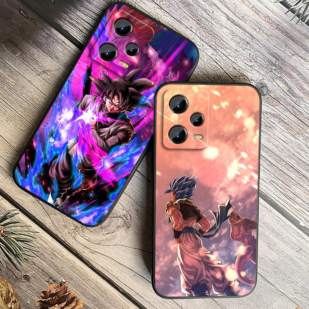 G-goku d-dragon Ball Z Art para Xiaomi Redmi Note 13 12R 12 12S Turbo 11 11T 11S 10 10S Pro Plus 5G funda trasera negra para teléfono