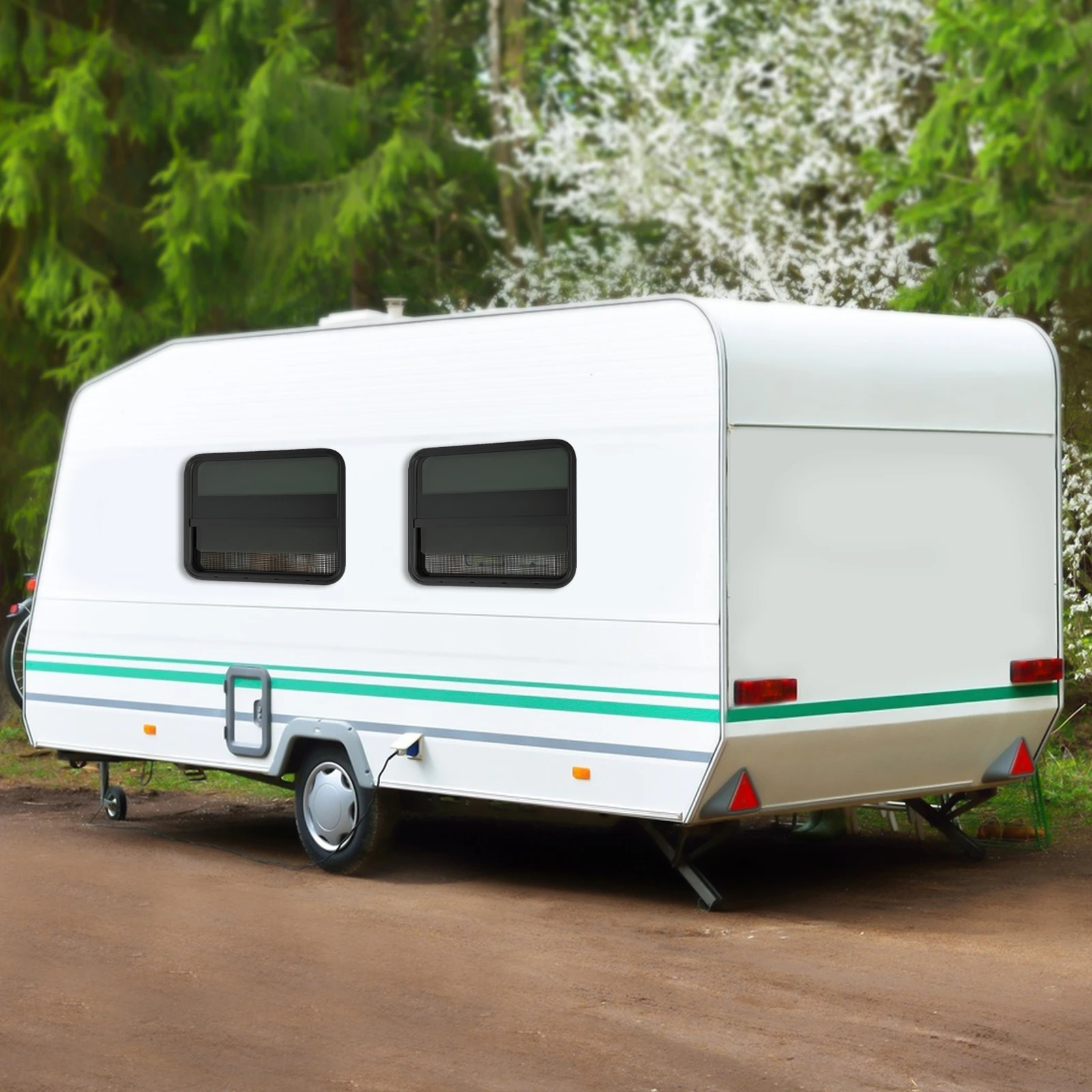 

2-Pack Vertical Slide RV Windows, 30x24 In, Black Frame, Easy Installation, Replacement Camper Windows, Travel Trailer Windows