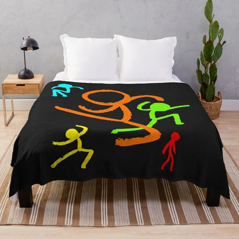 

Alan Becker Five Stick Figures Classic Throw Blanket Quilt Retros Baby Blankets