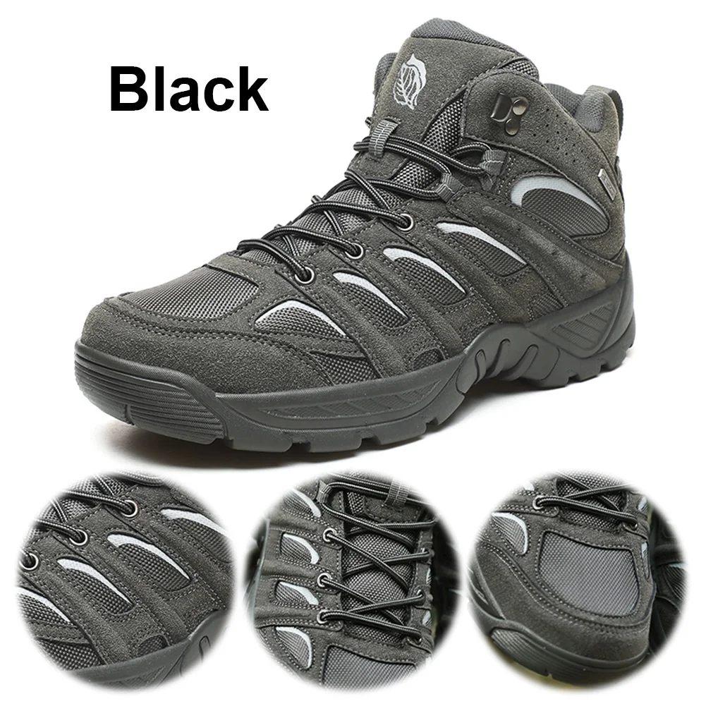 Men Hiking Boots Trekking Shoes Non-Slip Field Training Shoes Waterproof Mountaineering Shoes Outdoor Sports Shoes