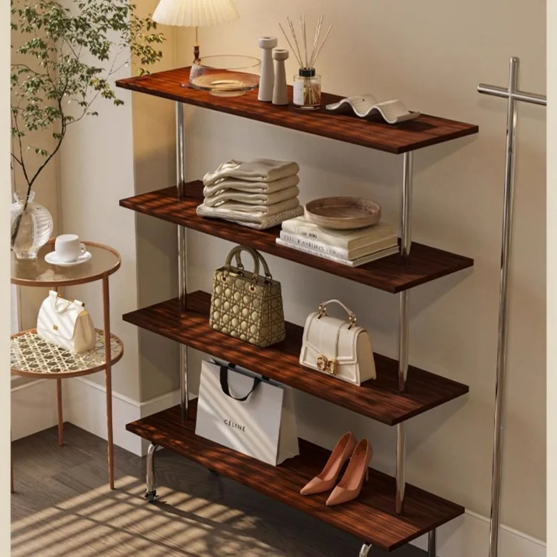 

Clothing store display rack, floor-to-ceiling storage, middle island rack, movable women's clothing store, multi-layer bag