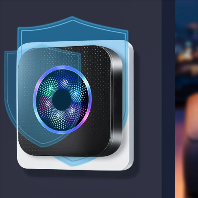 Color Visual Wireless Doorbell, Flashing Light Alerts, Punch-Free For Elderly Home Use, EU Plugabgi