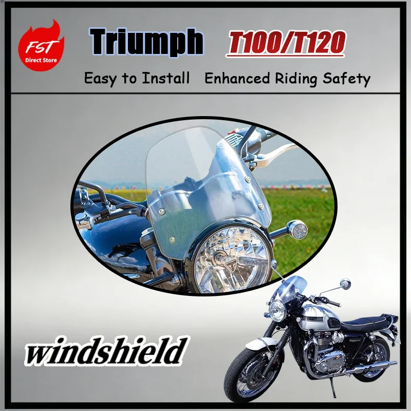

Для Triumph Bonneville T100 T120 Cafe Racer: Модифицированное ветровое стекло, передний обтекатель фары, дефлектор, аксессуар для мотоцикла