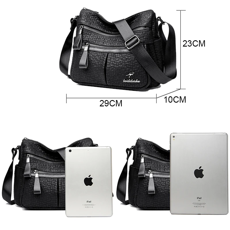 Fashion Multi Pocket Crossbody Shoulder Bag For Womens High Quality Soft Leather  Luxury Designer Large Capacity Messenger Bags