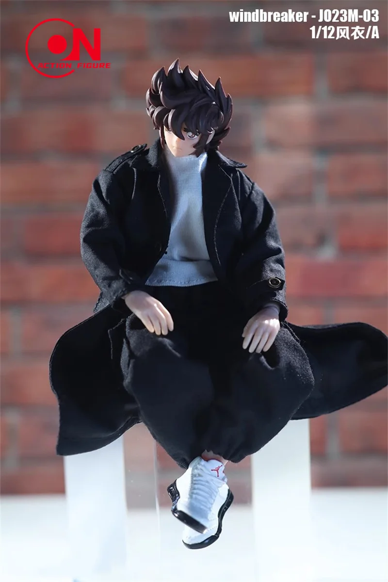 JO23M-03 1/12 Schaal Mannen Soldaat Windjack Kleding Casual Trend Wear Pairing Wind Lange Jas Voor 6-inch Action Figure Model