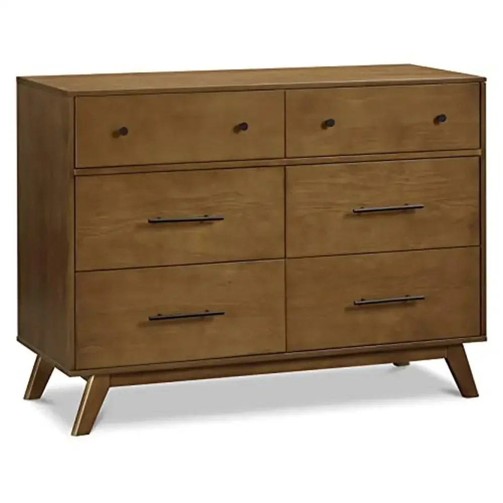 6-Drawer Nursery Dresser Changing Station Solid Pinewood Euro Glides Smooth Operation Chemical Free Durable & Versatile Green